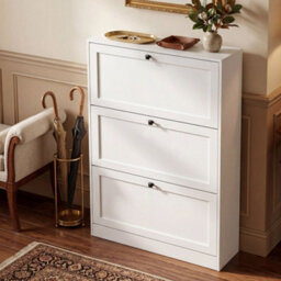 Levede Tall Shoe Cabinet Flip Shoe Storage Unit Slim Hallway Organiser - thumbnail 1