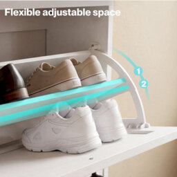 Levede Tall Shoe Cabinet Flip Shoe Storage Unit Slim Hallway Organiser - thumbnail 8