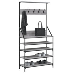 Walplus Clothes Rack With Shoe Storage Grey Sonoma 90X34X184 Cm - thumbnail 3