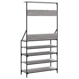 Walplus Clothes Rack With Shoe Storage Grey Sonoma 90X34X184 Cm - thumbnail 6