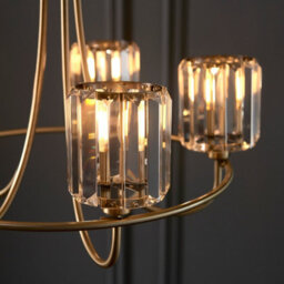 Luminosa Lighting Luminosa Berenice 5 Light Multi Arm Glass Shade Ceiling Pendant Antique Brass - thumbnail 5