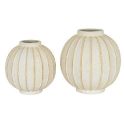 Hill Interiors Grove Globe Vase - Ceramic - L25 X W25 X H25 Cm - White - thumbnail 2