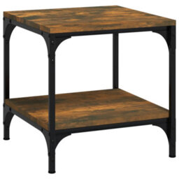 Berkfield Industrial Side Tables 2 Pcs Smoked Oak 40X40X40 Cm Engineered Wood - thumbnail 5