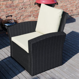Lassic Vida Designs 4 Seater Garden Rattan Set With Outdoor Sofa, Table And Chairs, Black - thumbnail 6
