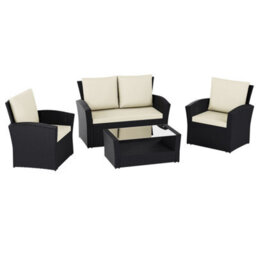 Lassic Vida Designs 4 Seater Garden Rattan Set With Outdoor Sofa, Table And Chairs, Black - thumbnail 7