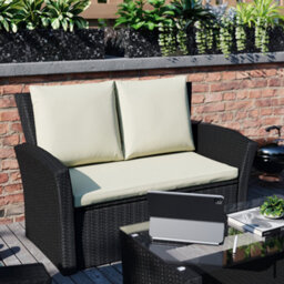Lassic Vida Designs 4 Seater Garden Rattan Set With Outdoor Sofa, Table And Chairs, Black - thumbnail 4
