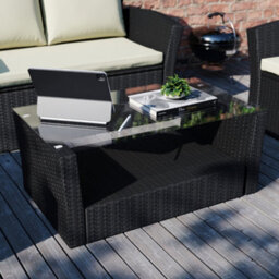 Lassic Vida Designs 4 Seater Garden Rattan Set With Outdoor Sofa, Table And Chairs, Black - thumbnail 5