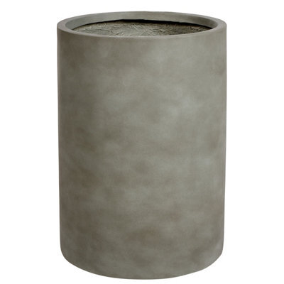 Wyld And Coco Grey Round Concrete-Effect Planter 36 X 36 X 51 Cm - Indoor Or Sheltered Outdoor - image 1