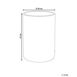 Wyld And Coco Grey Round Concrete-Effect Planter 36 X 36 X 51 Cm - Indoor Or Sheltered Outdoor - thumbnail 3