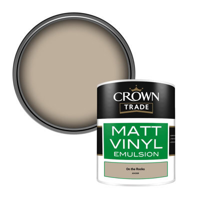Crown Trade Vinyl Matt Walls & Ceilings Emulsion Paint On The Rocks (A9430R) 1L - image 1