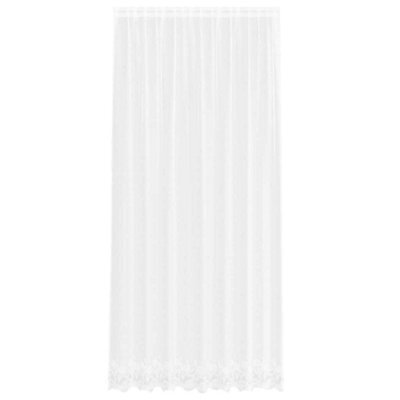 Berkfield Modern Curtains With Curtains Floral White Polyester - image 1