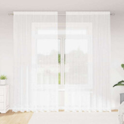 Berkfield Modern Curtains With Curtains Floral White Polyester - thumbnail 2
