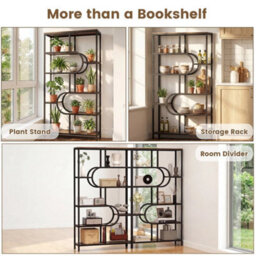 8-Tier Bookshelf Tall Etagere Bookcase W/ Open Storage Shelves - thumbnail 6