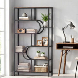 8-Tier Bookshelf Tall Etagere Bookcase W/ Open Storage Shelves - thumbnail 3