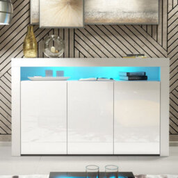 Creative Furniture Aether Sideboard 155Cm - White With Gloss Doors And Led Lights - thumbnail 1