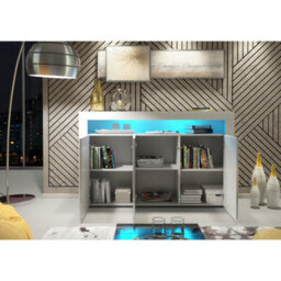 Creative Furniture Aether Sideboard 155Cm - White With Gloss Doors And Led Lights - thumbnail 3