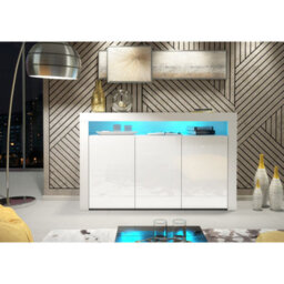 Creative Furniture Aether Sideboard 155Cm - White With Gloss Doors And Led Lights - thumbnail 2