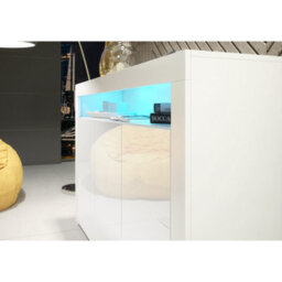 Creative Furniture Aether Sideboard 155Cm - White With Gloss Doors And Led Lights - thumbnail 4