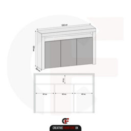 Creative Furniture Aether Sideboard 155Cm - White With Gloss Doors And Led Lights - thumbnail 7