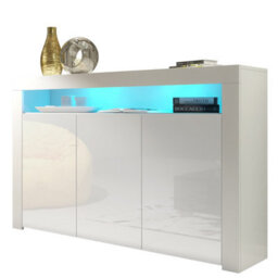 Creative Furniture Aether Sideboard 155Cm - White With Gloss Doors And Led Lights - thumbnail 6