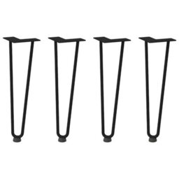 Berkfield Hairpin Legs For Coffee Table 4 Pcs Black 42 Cm Solid Steel - thumbnail 2