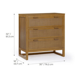 Teamson Home Hatteras Chest Of Drawers 3 Drawer Bedroom Dresser, Natural - thumbnail 5