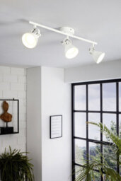 Modern Matt White Ceiling Spot Light With 2 Matching Adjustable Wall Lights For Kitchen - thumbnail 4
