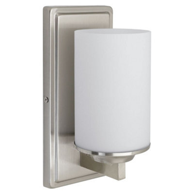 Long Life Lamps Company Rectangular Brushed Chrome Frosted Glass Shade Wall Light Ip44 H3091 With G9 Led 5W Warm White - image 1