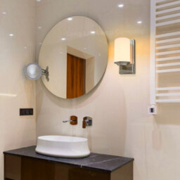 Long Life Lamps Company Rectangular Brushed Chrome Frosted Glass Shade Wall Light Ip44 H3091 With G9 Led 5W Warm White - thumbnail 7