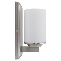 Long Life Lamps Company Rectangular Brushed Chrome Frosted Glass Shade Wall Light Ip44 H3091 With G9 Led 5W Warm White - thumbnail 3