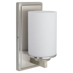 Long Life Lamps Company Rectangular Brushed Chrome Frosted Glass Shade Wall Light Ip44 H3091 With G9 Led 5W Warm White