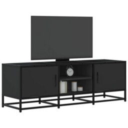 Berkfield Tv Cabinet Black 120X35X41 Cm Engineered Wood And Metal - thumbnail 1