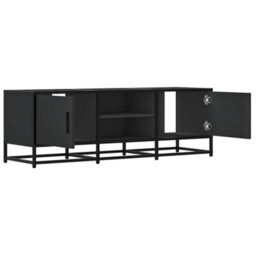 Berkfield Tv Cabinet Black 120X35X41 Cm Engineered Wood And Metal - thumbnail 7