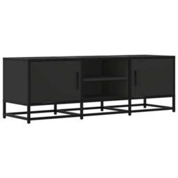 Berkfield Tv Cabinet Black 120X35X41 Cm Engineered Wood And Metal - thumbnail 2