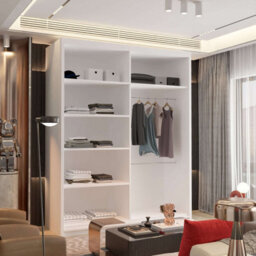 M N Furniture Ltd Wardrobe With Led Light Modern Sliding Wardrobe Unique Mirror Style Bedroom Cabinet-150Cm,203Cm (White,150Cm) - thumbnail 3