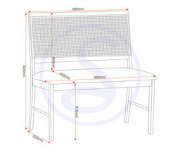 Seconique Ellis 2 Seater Bench In Oak Effect With Rattan Back And Grey Fabric - thumbnail 9