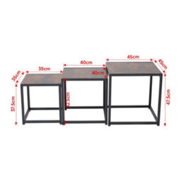 Thehotsale 3Pcs Squae Nesting Coffee Tables Stacking Side Table With Wood Finish - thumbnail 6