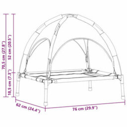 Vidaxl Dog Bed Folding Manual Black 76 X 62 X 70.5 Cm Steel - thumbnail 3