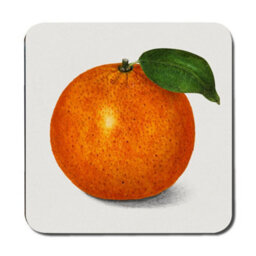 Benjamin Tate Design Fine Art Orange Giclee Placemat And Coaster Set With Wood Base Exclusive Edition Collection - thumbnail 3