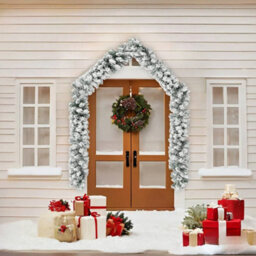 Vidaxl Christmas Garland With Flocked Snow Green 5 M Pvc - thumbnail 2