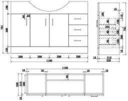 Aveli Floorstanding 1200mm Bathroom Vanity Unit & Basin Sink Gloss White Tap And Waste - thumbnail 8