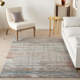 Grey Multi Rustic Textures Luxurious Modern Abstract Bedroom & Living Room Rug -160Cm X 221Cm - thumbnail 1