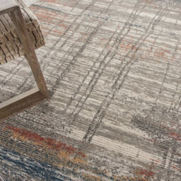 Grey Multi Rustic Textures Luxurious Modern Abstract Bedroom & Living Room Rug -160Cm X 221Cm - thumbnail 2