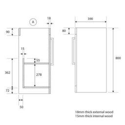 Plum&clay Novela Light Wood Floor Standing Vanity Unit With Glass Basin (W)600mm - thumbnail 5