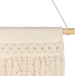 Beliani Beige Handwoven Cotton Geometric Wall Hanging With Tassels, Rectangular Vertical 51 X 103 Cm - thumbnail 5