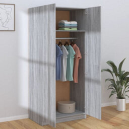 Berkfield Wardrobe Grey Sonoma 80X50X180 Cm Engineered Wood - thumbnail 6