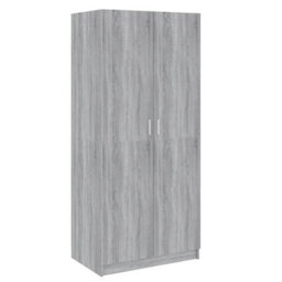 Berkfield Wardrobe Grey Sonoma 80X50X180 Cm Engineered Wood - thumbnail 2