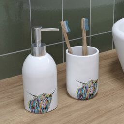 Croydex Steven Brown Ceramic Soap Dispenser - Angus Mccoo - thumbnail 2