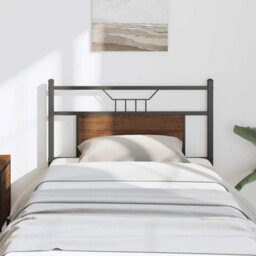 Berkfield Headboard Brown Oak 75 Cm Engineered Wood And Steel - thumbnail 3