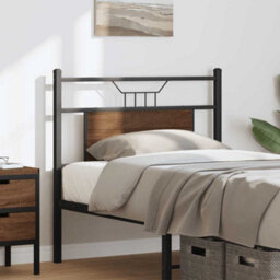 Berkfield Headboard Brown Oak 75 Cm Engineered Wood And Steel